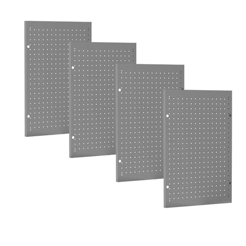 4 PCs Metal Pegboard Wall Panels Heavy Duty Peg Board Tool Organizer Board for Garage Factory, Tool Storage - size: 4 packs