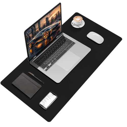 Black Desk Mat, 31.5"×15.7" Desk Matt for Desktop, Waterproof Keyboard Pad, Computer Mats for Desktop, Large Mouse Pad, Non-Slip Computer Mat for Office Home - Black - color: Black, size: 31.5" x 15.7"