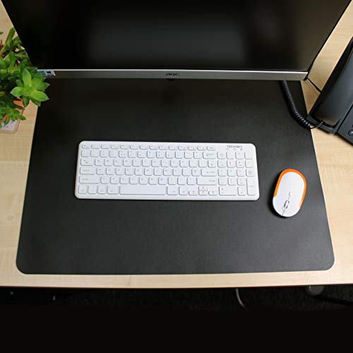 Floortex® Desktex® Black Vinyl, Rectangular Desk Pad - 20" x 36" - size: 36" x 20"