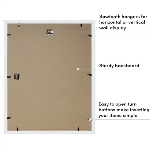 Americanflat 16x20 Shadow Box Frame with Polished Plexiglass - Silhouette Collection - Large Shadow Box Display Case for Tabletop and Wall Display - White with Soft Felt Back - color: White, size: 16x20
