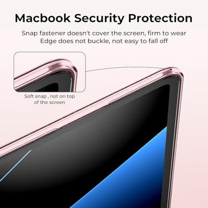 EooCoo Case Compatible with MacBook Air 13 inch M5 2026-2022 Release M4 M3 M2 A3449 A3240 A3113 A2681, Glitter Hard Shell&Keyboard Skin Cover&Screen Protector for Mac Air 13.6 inch, Sparkly Baby Pink - color: Glitter Baby Pink