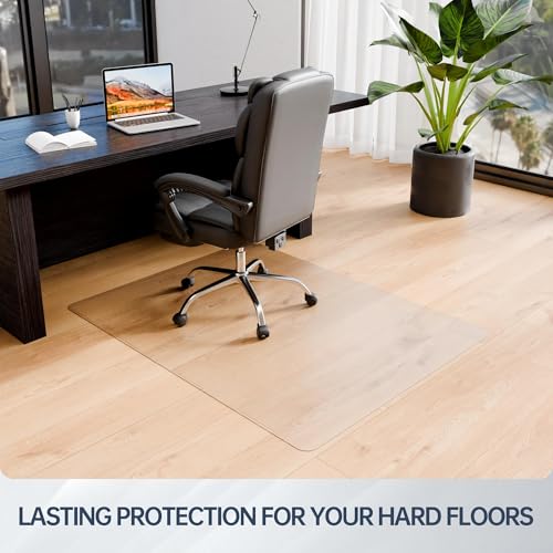 Desk Chair Mat for Hard Floors, 48" x 30" Office Clear Protector Mat for Hardwood, Easy Glide Plastic Floor Mat for Office Home (Rectangle) - color: Clear, size: 30'' x 48'' Rectangle
