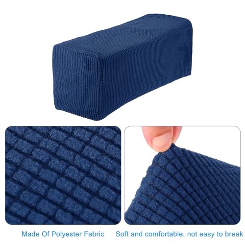 uxcell 2pcs Stretch Armrest Covers for Chairs/Sofas, Couch Arm Covers with Twist Pin, Furniture Protector Slipcovers Navy Blue - color: Navy Blue