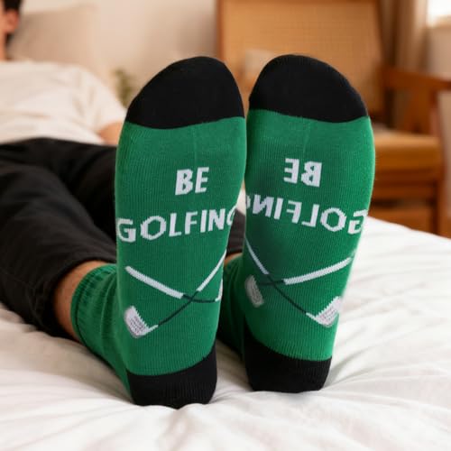 Funny Socks Cool Valentines Day Gifts for Him Men Boys Husband Boyfriend Dad Brother Cotton Comfort Birtday Gifts - color: Golf Caps and Socks