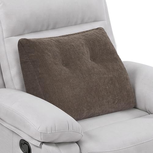 Back Support Pillow for Recliner Soft Dual Layer Lumbar Support Pillow with Shredded Memory Foam Ergonomic Orthopedic Couch Lumbar Cushions for Elderly Lower Back Pain Relief Brown - color: Brown