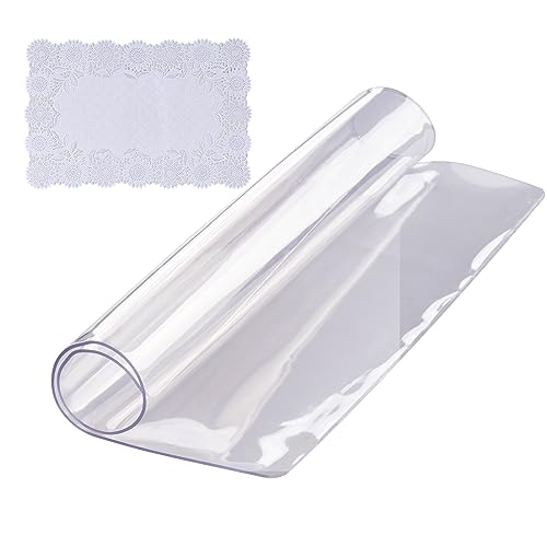 VEVOR Clear PVC Square Tablecloth, 12" x 12", 1.5mm Thick, Waterproof, Stain Resistant, Durable, Desk, Coffee Table, Dining Room Table - size: 12" x 12" (Square)