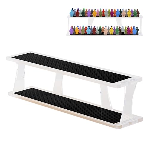 Tapeera Tabletop Stackable Minifigure Display Case for 72 Figures, Acrylic Showcase Compatible with LEGO, Mini Building Brick Block Sets Shelf Organizer (Black, Tabletop) - color: Black Baseplates, size: Tabletop Stackable