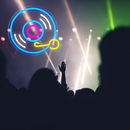 Record Neon Signs for Wall Decor，Led Neon Lightfor Live Room, Game Room, Broadcasting Room, Music Studio - style: Record