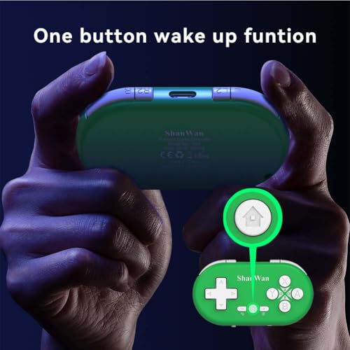 ShanWan Bluetooth Gamepad Keychain Sized Mini Controller for Switch, Windows, Android, iOS & PS4（green） - color: green
