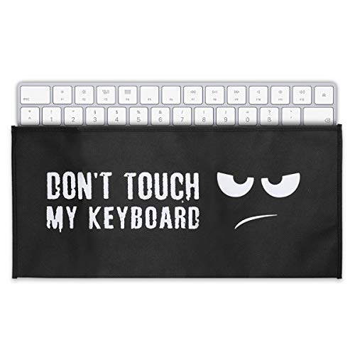 kwmobile Keyboard Cover Compatible with Universal Keyboard (L) - Dust Cover PC Keyboard Fabric Case - Don't Touch My Keyboard