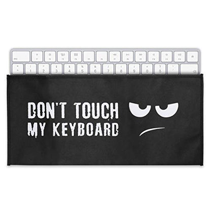 kwmobile Keyboard Cover Compatible with Universal Keyboard (L) - Dust Cover PC Keyboard Fabric Case - Don't Touch My Keyboard