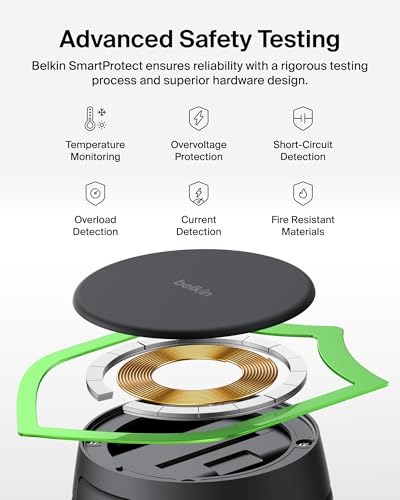 Belkin MagSafe Charger Compatible, 2-in-1 Wireless Charging Station, Qi2.2 25W Convertible Magnetic Charger for iPhone 17, Apple Watch Series 10, Google Pixel 10, and More (45W Adapter Included) - color: Black, style: 2 in 1