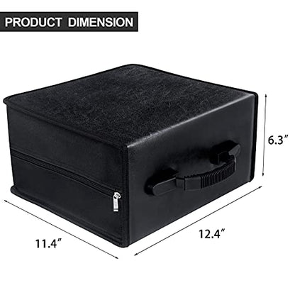 Siveit CD/DVD Binder, CD DVD Case Holder Binder 400 Capacity CD/DVD Wallet Storage Booklet Album Box (White binder, PU Black) - color: PU Black, size: White binder