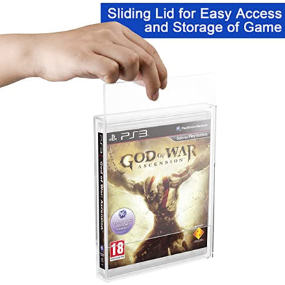 Clear Acrylic Protector Case for PS3 PS4 PS5 Xbox One Game Case | 3mm Thick Dustproof Display Case, Video Game Box Protective Case, Wall Storage Holder, for Retro Game Collector, Pack of 1