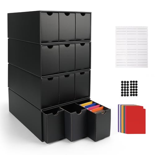 RLAVBL 12-600 CT Trading Card Storage Box with 48 Dividers, 12000+ Card Deck Box for MTG, TCG, PTCG, and Sports Cards Organizer - size: 12 Pack (Drawer)