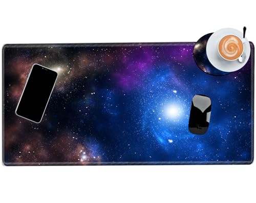 Galaxy Mouse Pad XXL Large Space Mousepad 24x12 Desk Mat Gaming Desk Pad Long Big Computer Mat Extended Mouse Mat for Wireless Mouse Non Slip Work Laptop - color: Galaxy, size: 24''X12''