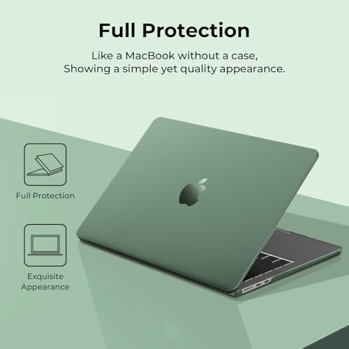 EooCoo Case Compatible with MacBook Air 13 inch M5 2026-2022 Release M4 M3 M2 A3449 A3240 A3113 A2681, Hard Shell&Keyboard Skin Cover&Screen Protector for Mac Air 13.6 inch, Matte Turquoise Green - color: Matte Turquoise Green