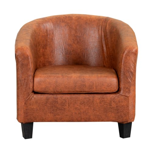 KRFOONN Club Chair Slipcover 2 Piece Stretch Jacquard Round Barrel Chair Covers Removable Tub Chair Slipcover with Elastic Bottom Chair Coverings Furniture Protector Cover for Living Room, T1 - color: Color T1
