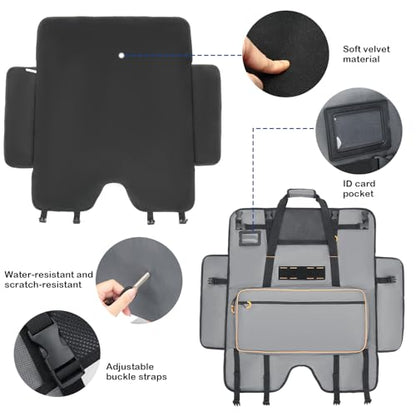 Monitor Carrying Case for 27" LCD Screen Padded Travel Monitor Carrying Bag Compatible with iMac Desktop Computer Dust Cover Bag (Grey) - color: Grey