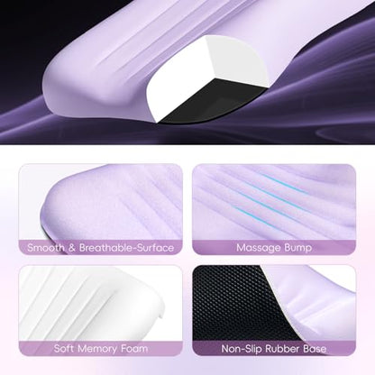 Ospelelf Mouse Pad with Wrist Rest Set Foam L-Shaped Desk Elbow Pad Ergonomic Desk Edge Cushion Anti-Slip Rubber Bottom Office Women Desk Accessories for Computer, Laptop and Gaming, Purple - color: Purple