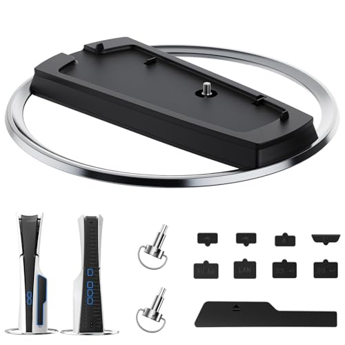 OLCLSS Vertical Stand for P5 Pro, P5 Slim & P5 Consoles (Digital/Disc) with 9 Silicone Dust Plugs - Anti-Slip Base, Anti-Tip Design, Secure Screw, Accessories, Compatible with P5 Pro, Slim & 5 Models