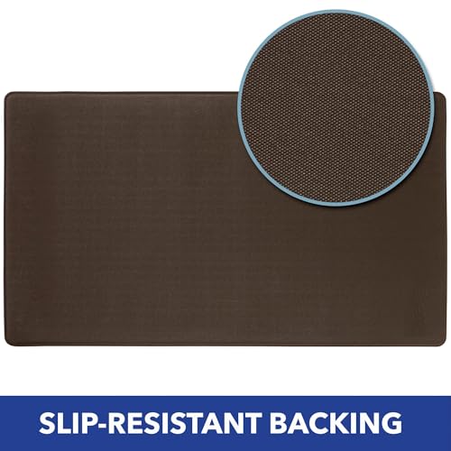 Home Dynamix Cozy Living Modern Marble Runner Anti-Fatigue Kitchen Mat, Non-Slip Floor Mat, Padded Standing Desk Mat, Grey/White, 17.5"x55" - color: Grey/White, size: 55"L x 17.5"W x 0.5"Th