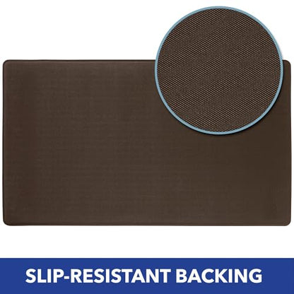Home Dynamix Cozy Living Modern Marble Runner Anti-Fatigue Kitchen Mat, Non-Slip Floor Mat, Padded Standing Desk Mat, Grey/White, 17.5"x55" - color: Grey/White, size: 55"L x 17.5"W x 0.5"Th