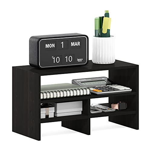Furinno Hermite Desk Top Organizing Shelf Bookcase, Espresso - color: Espresso, size: 16.4-Inch