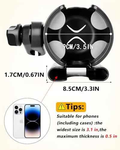Universal Stroller Cup Holder with Mobile Phone Case, 2-in-1 Strollers Storage Rack, 360 Degrees Rotation Drink Holder for Bike, Pushchair, Wheelchair, Walker,Bicycle, Fits Most Cups - color: BLACK
