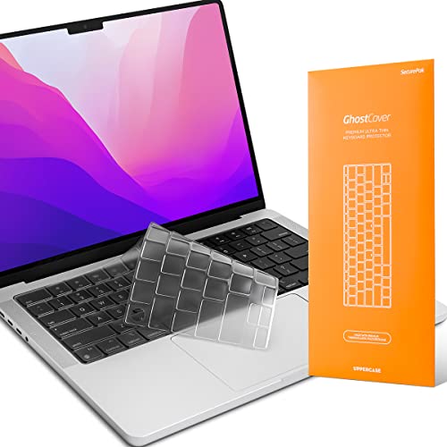 GhostCover Original Premium Ultra Thin Keyboard Cover Protector, Compatible with MacBook Pro 14"/16" M1-M5 Pro/Max, M2-M5 MacBook Air 13"/15", 2026 MacBook Neo 13" (Touch ID), US ANSI Layout, Clear - color: Clear