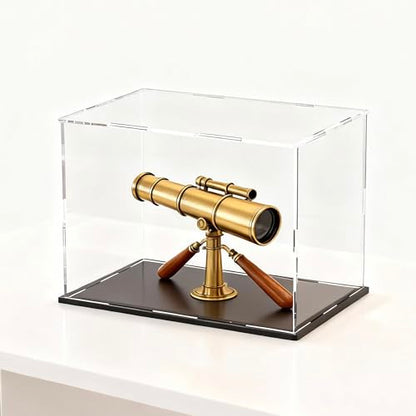 Acrylic Box with Matt Black Base, Simple Self-Assembly Clear Acrylic Display Case, 14.5x11x11 inch Showcase with Lid for Collectibles & DIY Dollhouse - color: Matt Black, size: 14.5x11x11 inch