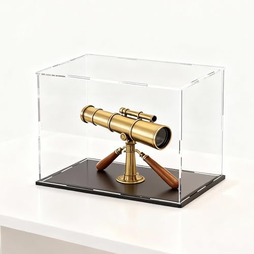 Acrylic Box with Matt Black Base, Simple Self-Assembly Clear Acrylic Display Case, 14.5x11x11 inch Showcase with Lid for Collectibles & DIY Dollhouse - color: Matt Black, size: 14.5x11x11 inch