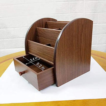 N Remote control storage organizer with drawer wood office Stationery organization pen holder Daily necessities storage case HeBen1028