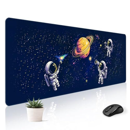 Mousepad Desk Mat Gaming Large Keyboard Cute Office Desktop Computer Laptop XXL Long Big Kawaii Aesthetic Girly Pretty Design Women Girl Gamer Oversized Wide 30x12'' Mousepad, Astronaut - color: Astronauts