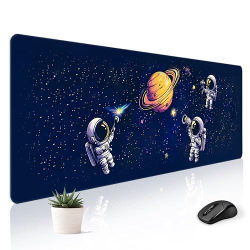Mousepad Desk Mat Gaming Large Keyboard Cute Office Desktop Computer Laptop XXL Long Big Kawaii Aesthetic Girly Pretty Design Women Girl Gamer Oversized Wide 30x12'' Mousepad, Astronaut - color: Astronauts