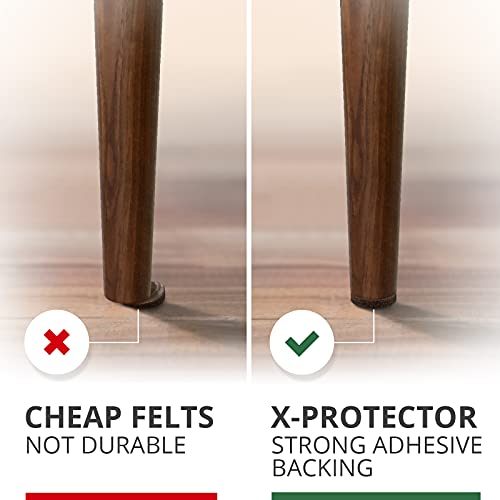 Felt Furniture Pads X-PROTECTOR - 48 Premium Floor Protector Chair Felts for Feet Wood Floors Best Hardwood Protect Your Hard Floors! (Brown) - size: 48 PCS 1" Brown, Round