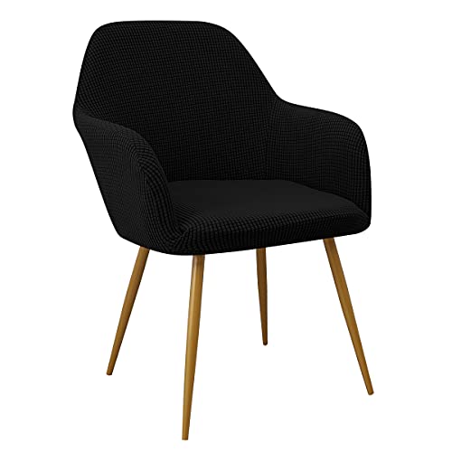 Yonus Dining Room Chair Slipcovers Parsons Chair Covers Sets Armchair Covers Removable Chair Protector Cover Seat Slipcovers for Living Room,ONLY Cover,NO Chair (1, Black) - color: Black, size: 1