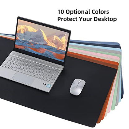 Wolaile PU Leather Desk Pad Blotter,Light Pink Waterproof Office Desktop Mat for Women,36x17in Non-Slip Large Mouse Pad Writing Protector - color: Pink