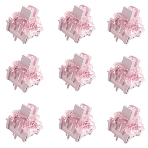 Zhouwang Pink Keyboard Switches,5-Pin Pre-Lubed with Wall Dustproof Tactile Switches for MX Mechanical Gaming Keyboard(Pink,36PCS) - color: Pink, size: 36Pcs