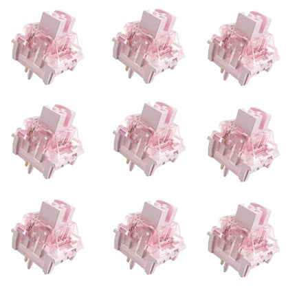Zhouwang Pink Keyboard Switches,5-Pin Pre-Lubed with Wall Dustproof Tactile Switches for MX Mechanical Gaming Keyboard(Pink,36PCS) - color: Pink, size: 36Pcs