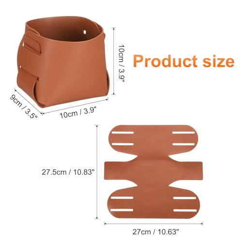 uxcell Valet Tray Organizer, PU Leather Desktop Storage Organizer Box Tray Entryway Table Bedside Nightstand Catchall Vanity Tray for Jewelry Key Coin Watch Wallet (Light Brown) - color: Light Brown