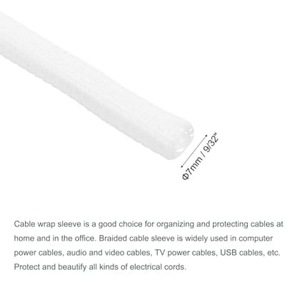 MECCANIXITY Split Sleeve Wire Loom 9/32" 25Ft White Self Wrapping Braided Sleeve UL94-V2 Fireproof PET Sleeving for Automotive, Home Cable Management - color: White, size: 9/32 Inch x 25Ft