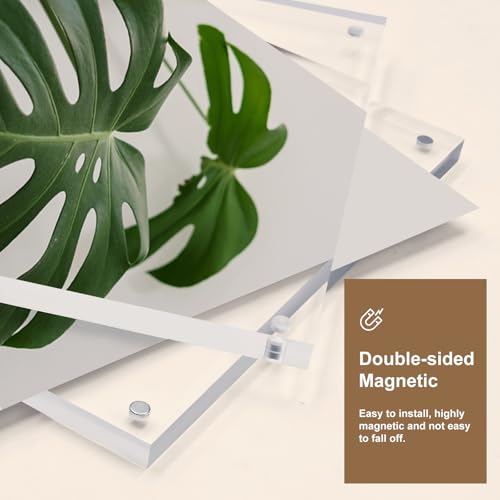 Egofine 5x5 Acrylic Frames 6 Pack,20mm Thicker Frameless Clear Picture Frames, Double Sided Magnetic Picture Frames, Free Standing Desktop Display - color: 6, size: 5x5