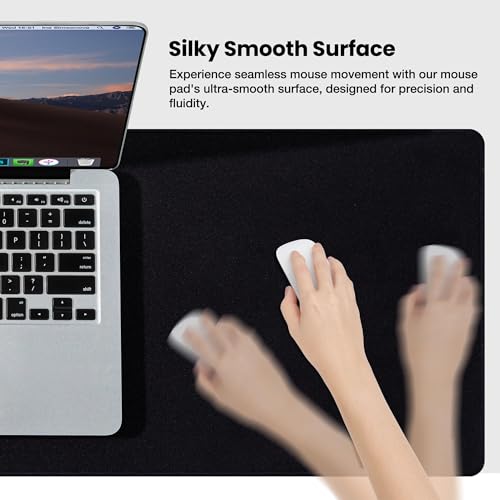 ALOANES Large Gaming Mouse Pad Keyboard Mat with Non-Slip Rubber Base | Black Desk Mat Mousepad for Computer Gamer Office Home L 31.5"x11.81"x0.12" - color: 00- Black, size: 27.6L x 11.8W inches