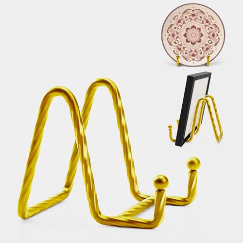 3Inch 3Pack Metal Decorative Plate Stand - Gold Picture Holder Stand for Display, Sign, Book, Photo - color: Orange, size: 3 inch(3 pack)