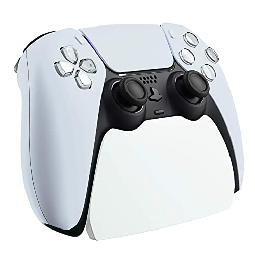 playvital White Controller Display Stand for ps5, Gamepad Accessories Desk Holder for ps5 Controller with Rubber Pads - color: White