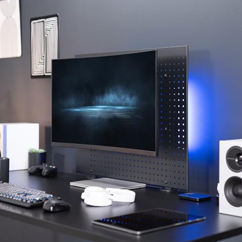 VIVO Articulating Single Monitor Pegboard Mount, Fits Screens up to 32 inches and Peg Boards up to 0.25 inches Thick with 1 inch Hole Spacing, Black, Mount-PB1 - size: up to 32" screens, style: Low Profile