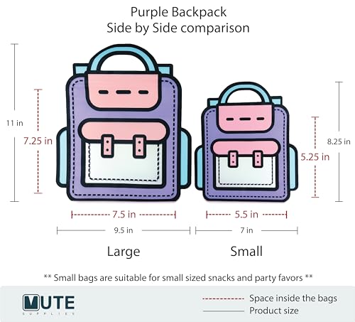 20 Pack Goodie Bags for Kids Birthday Party Supplies - Bulk Gift Bag for Favors, Food, and Candy with Resealable Ziplock Seal (Purple/Large) - color: Purple/Large