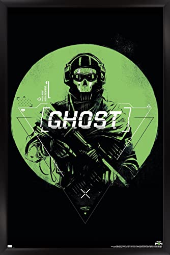 Trends International Call of Duty: Modern Warfare 2 - Ghost Emblem Wall Poster, 14.725" x 22.375", Black Framed Version - color: Black Framed Version, size: 22.4"L x 14.7"W