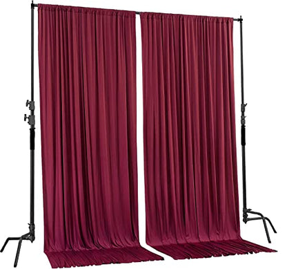 AK TRADING CO. 10 feet x 8 feet IFR Polyester Backdrop Drapes Curtains Panels with Rod Pockets - Wedding Ceremony Party Home Window Decorations - Burgundy - color: Burgundy